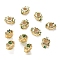 Brass Micro Pave Green Cubic Zirconia Beads, Long-Lasting Plated, Real 18K Gold Plated, 10x7.5x4mm, Hole: 1.4mm