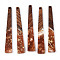 Transparent Resin & Walnut Wood Big Pendants, with Gold Foil, Trapezoid Charms, Chocolate, 69.5x10x3.5mm, Hole: 2mm