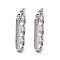Brass Micro Pave Clear Cubic Zirconia Twister Clasps, Cadmium Free & Nickel Free & Lead Free, Platinum, 27.5x10x3.5mm, Inner Diameter: 22x3.8mm