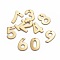 201 Stainless Steel Charms, Number, Mixed, Golden, 11x7~8x0.8mm, Hole: 1mm