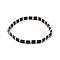Rectangle Glass Seed Beads Stretch Bracelets, Mixed Style, Black, Inner Diameter: 2-1/8 inch(5.5cm)