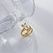 304 Stainless Steel with Cubic Zirconia Finger Rings, Real 18K Gold Plated, Rectangle, US Size 6(16.5mm)