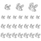24Pcs 3 Style Irregular Flower Shape 1-Hole Zinc Alloy Shank Buttons, Garment Decoration, Platinum, 17~24x16.5~23.5x12.5~13.5mm, Hole: 2mm, 8pcs/style