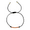 Handmade Glass Seed Beads Braided Bead Bracelets, Adjustable Fiber Cord Braided Bracelets for Women, Column, Black