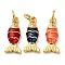 Brass Micro Pave Cubic Zirconia Enamel Pendants, Fish Charms, Rack Plating, Long-Lasting Plated, Cadmium Free & Lead Free, with Jump Ring, Mixed Color, 16x7x3mm, Hole: 3mm