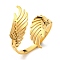 304 Stainless Steel Double Wing Open Cuff Ring, Golden, Inner Diameter: 19mm