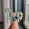 Horse Enamel Pins, Golden Alloy Brooches, Medium Aquamarine, 50x52mm
