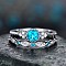 Alloy Micro Pave Cubic Zirconia Finger Rings for Women, Stackable Rings, Platinum, Deep Sky Blue, US Size 7(17.3mm)