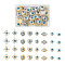 32Pcs 16 Style Alloy Enamel Pendants, with Crystal Rhinestone, Heart with Evil Eye & Evil Eye with Moon & Star, Platinum & Golden, 18~34.5x17~27x3.5~8mm, 2pcs/style