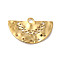 Manual Polishing 304 Stainless Steel Pendants, Fan Charm, Real 18K Gold Plated, 18.5x30.5x2mm, Hole: 3mm and 1.2mm