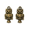 Alloy Pendants, Owl, for Halloween, Cadmium Free & Nickel Free & Lead Free, Antique Bronze, 18x9x3mm, Hole: 1mm