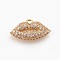 Brass Micro Pave Cubic Zirconia Pendants, Lip, Clear, Golden, 9.5~10x17x3.5mm, Hole: 1.5mm