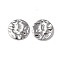 Non-Tarnish 304 Stainless Steel Charms, Textured, Flat Round Charm, Stainless Steel Color, 10x1mm, Hole: 1.4mm