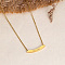 Stainless Steel Pendant Nacklaces, Curved Rectangle with Word My Baby, Real 18K Gold Plated, 17.32 inch(44cm)