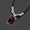 Alloy & Glass & Imitation Leather Cord Pendant Necklaces, Rectangle with Constellation Pattern , Virgo, 19.69 inch(50cm)