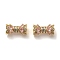 Brass Micro Pave Cubic Zirconia Beads, Cadmium Free & Nickel Free & Lead Free, Real 18K Gold Plated, Pink, 16x8mm, Hole: 1.6mm