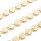 Brass Handmade Beaded Chains,  Link Chain, Long-Lasting Plated, Soldered, with Spool, Flat Round, Golden, Link: 10x8x0.5mm, about 32.8 Feet(10m)/roll