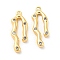 Brass Micro Pave Cubic Zirconia Pendants, Cadmium Free & Nickel Free & Lead Free, Real 18K Gold Plated, 20x7.5x2mm, Hole: 1.2mm