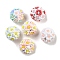 Luminous Resin Pave Rhinestone Beads, Glow in the Dark Flower Round Beads with Porcelain, Mixed Color, 19~22mm, Hole: 2mm