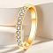 Stainless Steel and Crystal Rhinestone Finger Rings for Women, Golden, US Size 9(18.9mm)