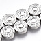 Electroplate Non-magnetic Synthetic Hematite Beads Strands, Flat Round, Platinum Plated, 8x4mm, Hole: 1mm, about 50pcs/strand, 15.7 inch