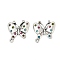 Alloy Rhinestone Pendants, Rack Plating, Butterfly, Antique Silver, Mixed Color, 25.5x26x2.5mm, Hole: 1.6mm and 2.5mm.
