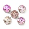Brass Glass Rhinestone Sew on Rhinestones, Faceted, Square, Mixed Color, Platinum, 9x9x5.5mm, Hole: 0.9mm