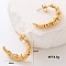 Stainless Steel C-Shaped Stud Earrings, Golden, 25x22mm