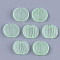 Transparent Spray Painted Glass Pendants, Peach, Light Green, 18.5x20x3.5~4mm, Hole: 1.2mm