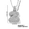 Elegant Brass Micro Pave Clear Cubic Zirconia 3D Initial Necklaces, Perfect Gift for Her, Platinum, Letter Z, 15.75 inch(40cm)