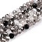 Electroplate Glass Beads Strands, Faceted(32 Faceted), Rondelle, Colorful, 4x3.5mm, Hole: 0.7mm, about 123~125pcs/strand, 16.96~17.32''(43.5~44cm)
