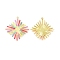 Real 18K Gold Plated Rack Plating Eco-Friendly Brass Enamel Pendants, Long-Lasting Plated, Lead Free & Cadmium Free & Nickel Free, Rhombus Charm, Colorful, 31x29x1mm, Hole: 1.2mm