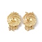 Rack Plating Brass Box Clasps, 3-Strand, 6-Hole, Flower, Real 18K Gold Plated, 21x16x7.5mm, Hole: 2.4mm