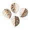 Luminous Glow in the Dark Wood & Resin Pendant, Leaf Charms, Camel, 37x28x3mm, Hole: 2mm