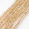 Electroplate Glass Beads Strands, AB Color Plated, Faceted, Rondelle, Wheat, 8x5~6.5mm, Hole: 1mm, about 60~63pcs/strand, 15.1~15.6 inch(38.4~39.6cm)