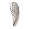 304 Stainless Steel Rhinestone Pendants, Wing, Stainless Steel Color, 31x11x2.5mm, Hole: 1.4mm