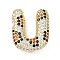 Brass Micro Pave Cubic Zirconia Pendants, Long-Lasting Plated, Rack Plating, Letter Charms, Real 18K Gold Plated, Letter U, 22x19x7mm, Hole: 5.2x3mm