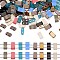 800Pcs 8 Colors 2-Hole Glass Seed Beads, Baking Paint, Rectangle, Mixed Color, 4.5~5.5x2x2~2.5mm, Hole: 0.5~0.8mm, about 100Pcs/color