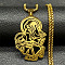 201 Stainless Steel Pendant Necklaces, Virgin Mary, Golden, 23.43 inch(59.5cm)