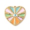 304 Stainless Steel Pendants, with Enamel, Ion Plating(IP), Heart with Evil Eye Charm, Real 18K Gold Plated, Colorful, 23x24x2mm, Hole: 1.4mm