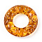 Handmade Lampwork Linking Rings, Textured Round Ring, Orange, 25x5.5mm, Inner Diameter: 11.5mm