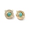 Rotatable Brass Micro Pave Cubic Zirconia and Resin Charms, Cadmium Free & Nickel Free & Lead Free, Planet, Real 18K Gold Plated, 13x13x6mm, Hole: 1mm