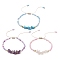 3Pcs 3 Style Natural Mixed Gemstone Chips & Glass Seed Braided Bead Bracelets Sets, Nylon Adjustable Bracelets, Inner Diameter: 2 inch(5cm), 1Pc/style