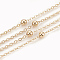 Brass Cable Chains, Satellite Chains, with Round Beads, Soldered, Cadmium Free & Nickel Free & Lead Free, with Spool, Flat Oval, Real 18K Gold Plated, 2x1.5x0.2mm, about 32.8 Feet(10m)/roll