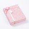 Cardboard Jewelry Set Boxes, with Sponge Pad Inside, Rectangle, Pink, 16x12.5x3.6cm