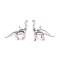 Brass Pendants, Cadmium Free & Nickel Free & Lead Free, Dinosaur, Real Platinum Plated, 13x15x5mm, Hole: 1.4mm
