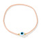 1Pc Glass Seed Beads Stretch Bracelets, Lampwork Evil Eye Jewelry for Women, Misty Rose, Inner Diameter: 6-7/8 inch(17.5cm)