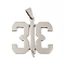 Non-Tarnish 201 Stainless Steel Pendants, Number 33, Stainless Steel Color, 35.5x35x1.5mm, Hole: 8x4mm