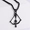 Stainless Steel Vintage Bow and Arrow Pendant Necklaces, Black
