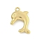 Ion Plating(IP) 304 Stainless Steel Pendants, Dolphin Charm, Real 18K Gold Plated, 21.5x17x4.5mm, Hole: 2mm